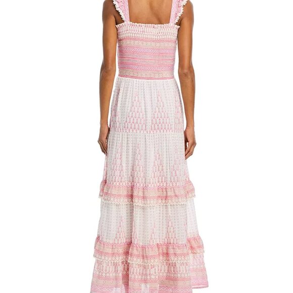 NEW ALICIA BELL Pink Hearts Tiered Maxi Dress Size S - Picture 3 of 7
